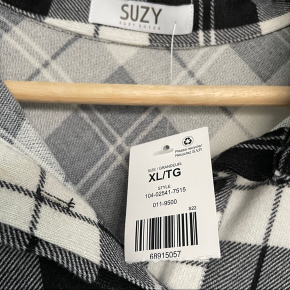 ๐๐NWT Suzy Shier tunic style plaid shirt - Picture 4 of 6